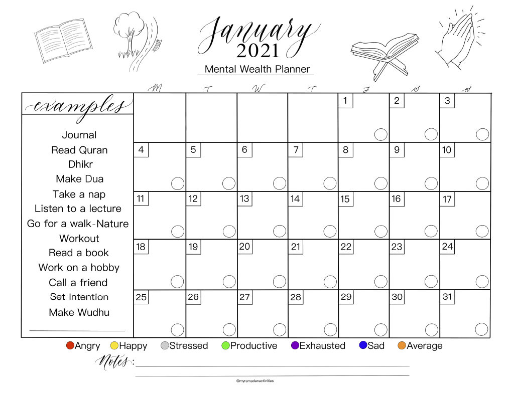 January Mental Wealth Planner